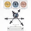 Koyoto Plafondlamp, Kogellampje 59 cm Blauw, Goud, Koperkleurig, 6-lichts