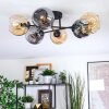 Ripoll Plafondlamp, Kogellampje Amber, Rookkleurig, 6-lichts
