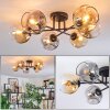 Ripoll Plafondlamp, Kogellampje Amber, Duidelijk, Rookkleurig, 6-lichts