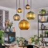 Koyoto Hanglamp, Kogellampje, Hanglamp Goud, Zwart, 5-lichts