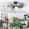 Ripoll Plafondlamp, Kogellampje Amber, Duidelijk, Rookkleurig, 6-lichts