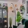 Koyoto Kogellampje, Staande lamp Amber, Chroom, Duidelijk, Rookkleurig, 5-lichts