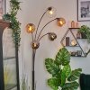 Koyoto Kogellampje, Staande lamp Amber, Chroom, Duidelijk, Rookkleurig, 5-lichts