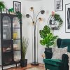 Koyoto Kogellampje, Staande lamp Amber, Duidelijk, Rookkleurig, 5-lichts