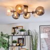 Ripoll Plafondlamp, Kogellampje Amber, Duidelijk, Rookkleurig, 6-lichts