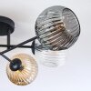 Ripoll Plafondlamp, Kogellampje Amber, Duidelijk, Rookkleurig, 6-lichts