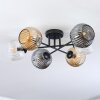 Ripoll Plafondlamp, Kogellampje Amber, Duidelijk, Rookkleurig, 6-lichts
