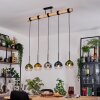 Koyoto Hanglamp, Kogellampje, Hanglamp Natuurlijke kleuren, Zwart, 5-lichts