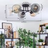 Ripoll Plafondlamp, Kogellampje Amber, Duidelijk, Rookkleurig, 6-lichts