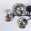 Ripoll Plafondlamp, Kogellampje Chroom, Duidelijk, Rookkleurig, 6-lichts