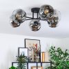 Ripoll Plafondlamp, Kogellampje Chroom, Duidelijk, Rookkleurig, 6-lichts