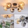 Ripoll Plafondlamp, Kogellampje Amber, Duidelijk, Rookkleurig, 6-lichts