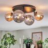 Chehalis Plafondlamp, Kogellampje Amber, Rookkleurig, 4-lichts