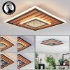 Meron Plafondlamp LED houtlook, Zwart, 1-licht