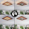 Meron Plafondlamp LED houtlook, Zwart, 1-licht