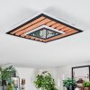 Meron Plafondlamp LED houtlook, Zwart, 1-licht