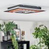 Meron Plafondlamp LED houtlook, Zwart, 1-licht