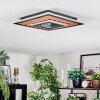 Meron Plafondlamp LED houtlook, Zwart, 1-licht