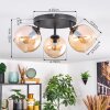 Koyoto Plafondlamp, Kogellampje Amber, 3-lichts