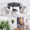 Koyoto Plafondlamp, Kogellampje Duidelijk, Rookkleurig, 3-lichts