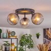Koyoto Plafondlamp, Kogellampje Duidelijk, Rookkleurig, 3-lichts