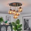 Koyoto Plafondlamp, Kogellampje Messing, Zwart, 5-lichts