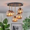 Koyoto Plafondlamp, Kogellampje Messing, Zwart, 5-lichts