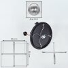 Koyoto Plafondlamp, Kogellampje 45 cm Messing, Zwart, 5-lichts