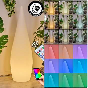 Dalon Buiten staande lamp, Staande lamp LED Wit, 1-licht, Afstandsbediening