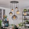 Koyoto Hanglamp, Kogellampje, Hanglamp Amber, Duidelijk, Rookkleurig, 5-lichts