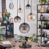 Koyoto Hanglamp, Kogellampje, Hanglamp Amber, Duidelijk, Rookkleurig, 5-lichts
