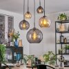 Koyoto Hanglamp, Kogellampje, Hanglamp Amber, Rookkleurig, 5-lichts