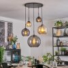 Koyoto Hanglamp, Kogellampje, Hanglamp Amber, Rookkleurig, 5-lichts
