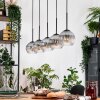 Koyoto Hanglamp, Kogellampje, Hanglamp Natuurlijke kleuren, Zwart, 5-lichts