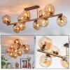 Koyoto Plafondlamp, Kogellampje Goud, Zwart, 10-lichts