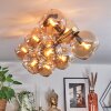 Koyoto Plafondlamp, Kogellampje Goud, Zwart, 10-lichts