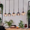 Koyoto Hanglamp, Kogellampje, Hanglamp Natuurlijke kleuren, Zwart, 5-lichts