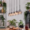 Koyoto Hanglamp, Kogellampje, Hanglamp Natuurlijke kleuren, Zwart, 5-lichts