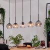 Koyoto Hanglamp, Kogellampje, Hanglamp Natuurlijke kleuren, Zwart, 5-lichts
