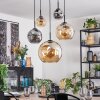 Ripoll Hanglamp, Kogellampje, Hanglamp Amber, Rookkleurig, 5-lichts