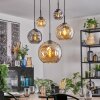 Ripoll Hanglamp, Kogellampje, Hanglamp Amber, Rookkleurig, 5-lichts