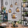 Ripoll Hanglamp, Kogellampje, Hanglamp Chroom, Rookkleurig, 5-lichts