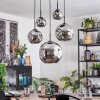 Ripoll Hanglamp, Kogellampje, Hanglamp Chroom, Rookkleurig, 5-lichts