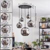 Ripoll Hanglamp, Kogellampje, Hanglamp Chroom, Rookkleurig, 5-lichts
