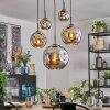 Ripoll Hanglamp, Kogellampje, Hanglamp Chroom, Rookkleurig, 5-lichts