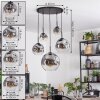 Ripoll Hanglamp, Kogellampje, Hanglamp Duidelijk, Rookkleurig, 5-lichts