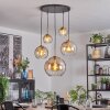 Koyoto Hanglamp, Kogellampje, Hanglamp Goud, Zwart, 5-lichts