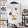 Koyoto Hanglamp, Kogellampje, Hanglamp Goud, Zwart, 5-lichts