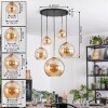 Koyoto Hanglamp, Kogellampje, Hanglamp Goud, Zwart, 5-lichts