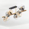 Ripoll Plafondlamp, Kogellampje Goud, Zwart, 8-lichts